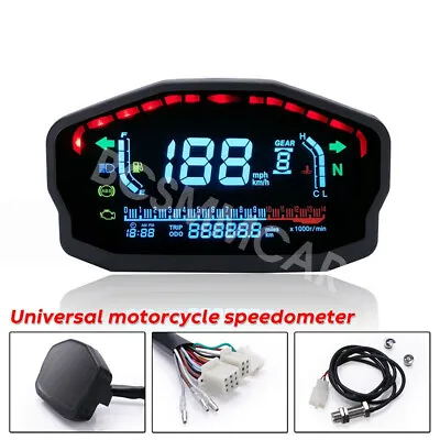 Motorcycle LED LCD Speedometer Digital Odometer Backlight Odometer Waterproof • $59.30