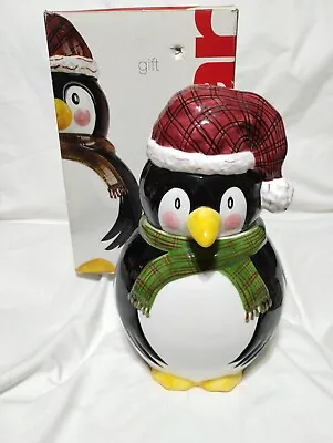 Cookie Jar Christmas Penguin By The Cellar With Box Vintage 2000 • $25