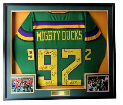 Mighty Ducks Multi-Signed/Auto Custom Hockey Jersey Framed JSA 164342 • $589