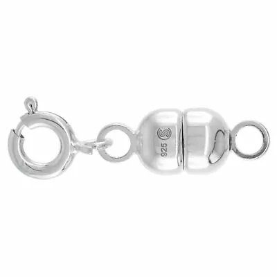 Sterling Silver 6mm Magnetic Clasp Converter For Necklaces Italy • $16.52