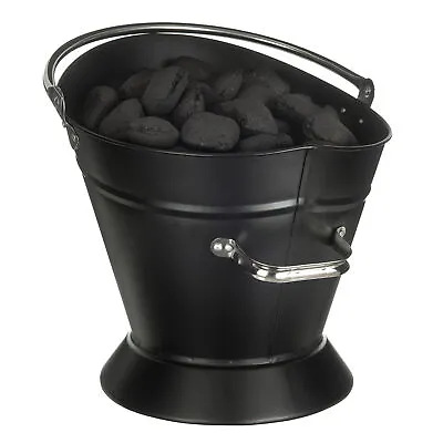 Coal Hod Scuttle Waterloo Bucket Fireplace Fireside Log Wood Ash Fuel Storage • £119.99