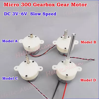 DC 3V 5V 6V Slow Speed Reduction Micro 300 Gearbox Gear Motor Threaded Shaft Toy • $2.14