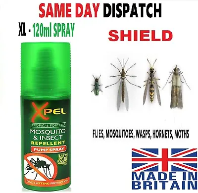 Xpel INSECT REPELLENT SPRAY XL -120 Ml MOSQUITO BITES MOSQUITOES WASPS MIDGES  • £7.99
