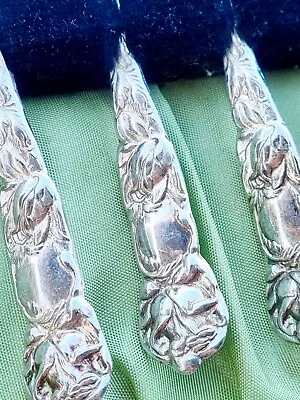 Silver EP Cake Fork Set Partial 5  Boxed Vintage Silver Plated Italian  Zinc • $19.95