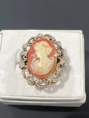 Vintage Cameo Ring Size7 Adjusts Estate Jewelry  • $19.95