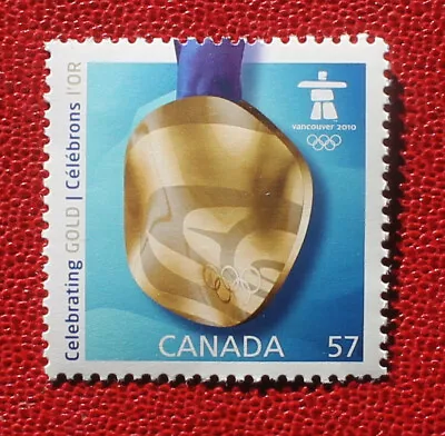 Canada 2010 MNH  # 2371  57 Cent Stamp Vancouver Winter Olympics Gold Medal • $0.92