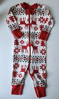 Hanna Andersson Baby Holiday Christmas Pajamas Dear Deer Nordic Sz 60 Cm 3-6 Mo • $12.90