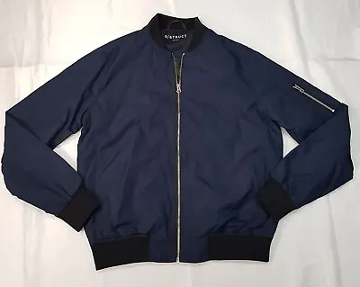 D/truct Size Medium M Navy Mens Lightweight Bomber Jacket Military Casual Coat • £15.98