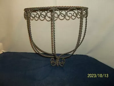 Vintage Ornate Coppertone Twisted Wire 1/2 Round Wall Shelf • $49