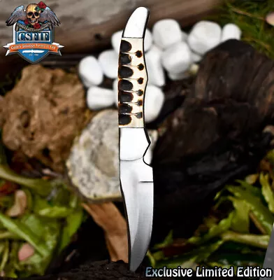 CSFIF Custom Forged Skinner Knife D2 Tool Steel Bone Steel Bolster Gift Closeout • $11.50