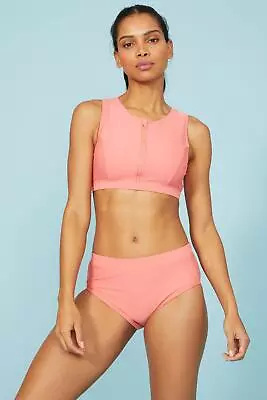 DEBENHAMS Zip Front Active Bikini Top • £7.99