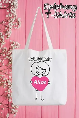 £6.49 • Buy Bridesmaid Personalised Tote Bag Funny Gift Hen Wedding Add Name Marriage