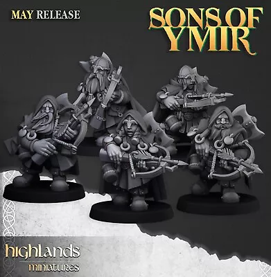 £7.50 • Buy Highland Miniatures Set Of 5 Dwarf Rangers Crossbow Unit