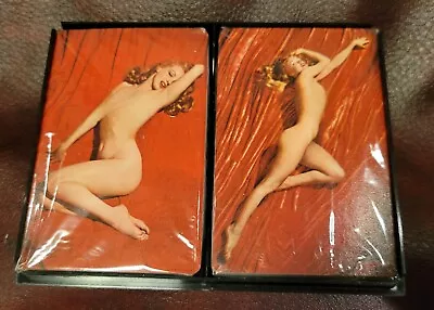 Original Marilyn Monroe Nude Playing Cards 2 Full Sealed Decks Plastic Case 1976 • $70