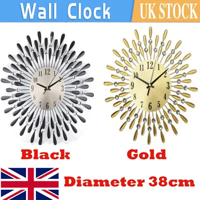 £26.49 • Buy 38cm Living Room Diamante Crystal Jeweled Modern Bedroom Wall Clock Home Decor