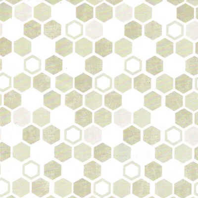 Beige White Hexagon Mosaic Tiles Self Adhesive Vinyl Contact Paper Peel Stick • $15.99