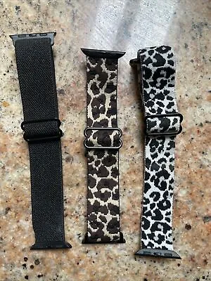 3x Animal Print Woven Nylon Band For Apple Watch Sport Loop IWatch Series 8 7 6 • $12