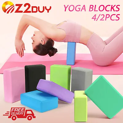 $12.95 • Buy 2/4PCS Yoga Blocks Brick EVA Foaming Non-Slip Home Exercise Pilates Meditation
