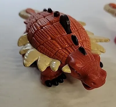 2004 Mattel Imaginext Ankylosaurus Dinosaur 6.75” Red/Orange Toy - Bundle Pair • $12