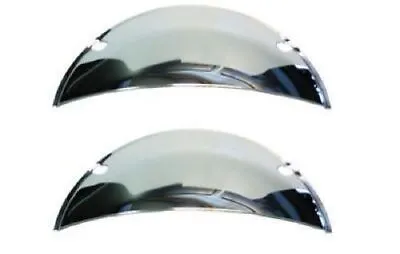 7  Headlight Headlamp Light Bulbs Chrome Trim Half Moons Shield Covers Pair 6V • $18.95