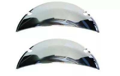 7  Headlight Headlamp Light Bulbs Chrome Trim Half Moons Shield Covers Pair New • $11.95