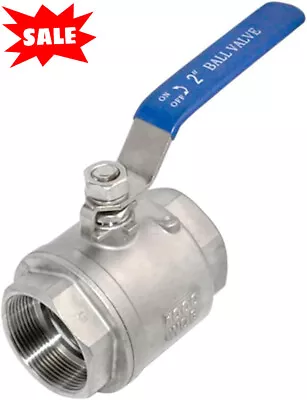 316 Stainless Steel 2  Full Port Ball Valve With Blue Vinyl Handle NPT Female • $34.98