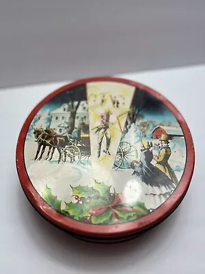 Vtg Deluxe Fruit Cake Metal Tin Box Collin Street Bakery Corsicana Texas-8” • $8