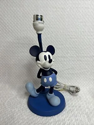 Vintage Mickey Mouse Blue Lamp With Shade Disney 2000's Cool Lampshade • $34