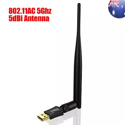 $17.99 • Buy 802.11ac AC600 USB WiFi Wireless Adapter Dongle 5GHz Dual Band 5dBi Antenna