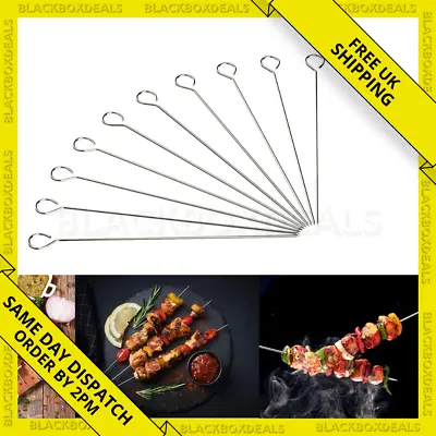 Metal BBQ Skewers Barbecue Meat Vegetable Kebab Shish Kitchen Grill Oven Cook Uk • £1.99