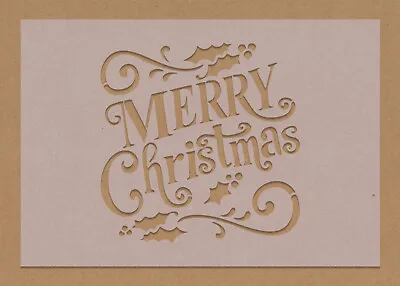 Merry Christmas Stencil Text Decorations Festive Craft Card Making  • £2.99