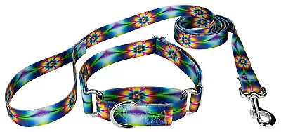 Country Brook Petz® Tie Dye Flowers Martingale Dog Collar And Leash • $18.97