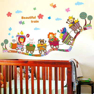 £4.88 • Buy Cartoon Animal Zoo Circus Train Children Diy`removable Kids Wall Stickers De#.;