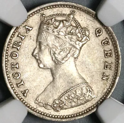 1900 NGC AU 58 Hong Kong Victoria 10 Cents Silver NOT Heaton Coin (21081402C) • $275