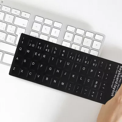  10 Pcs Laptop Keyboard Covers Letter Decor Stickers Black Background Wireless • £6.76