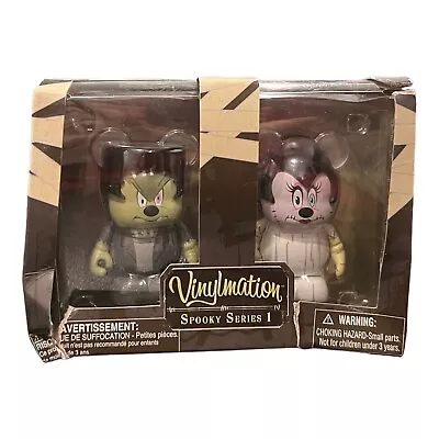 Disney Parks Vinylmation 3” Frankenstein Mickey & Minnie Mouse Spooky Series ... • $15.88