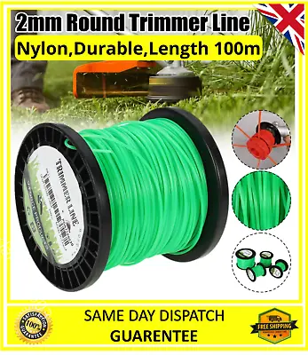 £9.27 • Buy 100m*2mm Green Round Brushcutter Strimmer Trimmer Cord Line Wire For STIHL