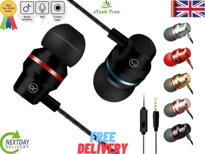 £3.17 • Buy Super Bass Inear Earphones Handsfree Headphone For Iphone Ipad Ipod Samsung+mic.