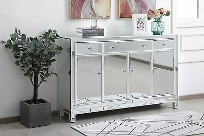 Mirrored Buffet Cabinet White Living Dining Room Bedroom Foyer Credenza 56  • $1554.53