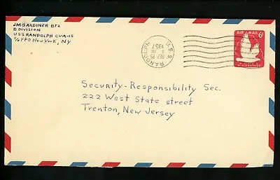 US Naval Ship Cover USS Randolph CVA-15 Cold War 9/25/1957 Carrier Inverted PM • $5.99