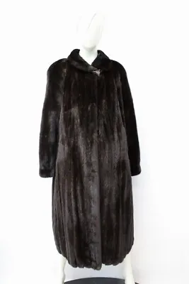 Excellent Canadian Dark Ranch Mink Fur Coat Jacket Women Woman Size 12 Large • $531.25