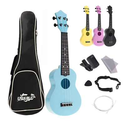$34.30 • Buy 4Strings 21'' Soprano Ukulele Kits Acoustic Colorful Hawaii Kids Beginner Guitar