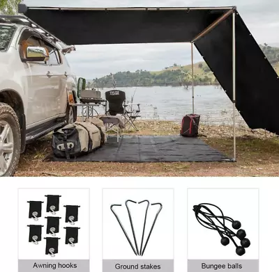 RV Awning Shade With 90% Privacy Screen Free Kit 8ft X 12ft Black • $35