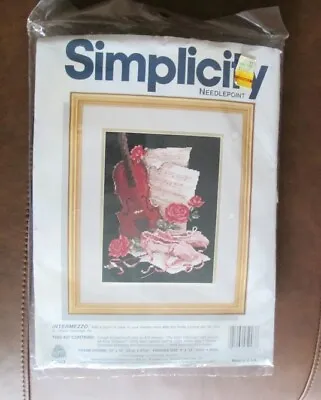 Vtg Simplicity Needlepoint Kit 05903 Intermezzo Ballet Shoes Violin Music Roses • $22