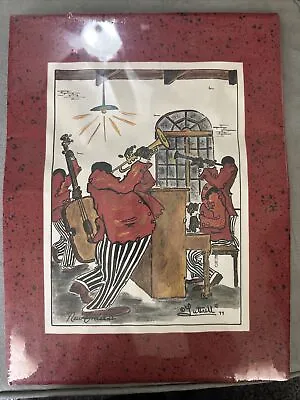 George Luttrell New Orleans Jazz Musicians Print Matted 1977 • $7