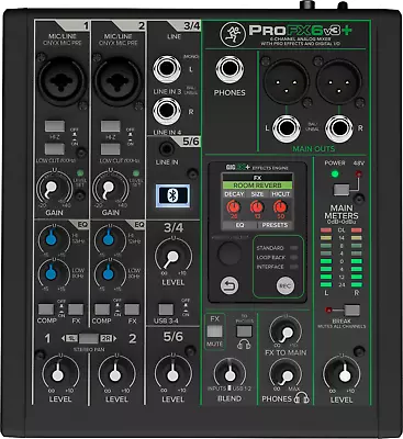 Mackie ProFX6v3+ 6-CH Analog Mixer W/ Enhanced FX USB Bluetooh Recording Modes • $249.99