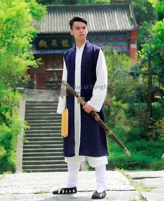 Long Vest For Tai Chi Uniform Shaolin Monk Suit Martial Arts Clothes Costumes • $55