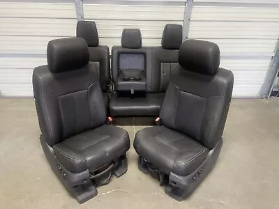 1999-2016 Ford F250 F350 F450 Super Duty Black Leather Lariat Front & Rear Seats • $1999.99