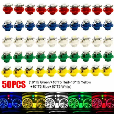 50Pcs Indicator Gauge Cluster Dash Dashboard Side Lights T5 B8.4D 1SMD 5050 LED • $19.75