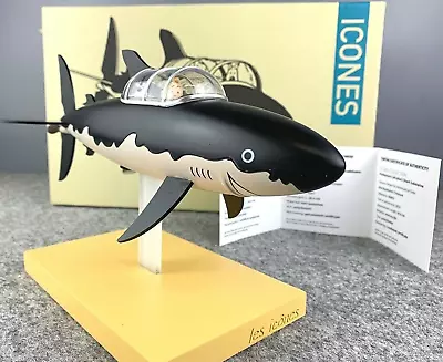 Statuette Moulinsart 46402 Shark Submarine  Les Icones  2021 Tintin 26cm Resin • $398.15